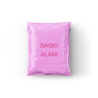 100 Adet  Baskılı Pembe Kargo Poşeti