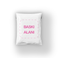 100 Adet Baskılı İçi Siyah Dışı Beyaz Kargo Poşeti 